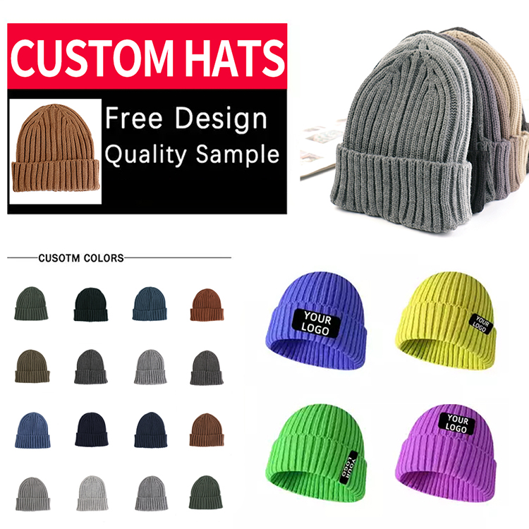 Winter Acrylic Knitted Beanie Women Men Hats Accessories